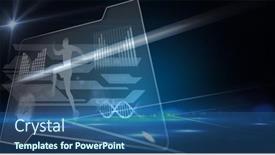  Presentation with data science - PPT theme featuring composition-of-man-running-dna background and a ocean colored foreground