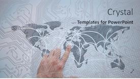  Presentation with data processing - Theme having composition-of-man-touching-virtual background and a light blue colored foreground