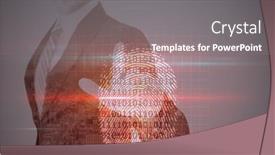  Presentation with image processing - PPT theme featuring composition-of-man-touching-virtual background and a gray colored foreground