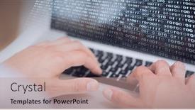  Presentation with global laptop - Cool new presentation theme with composition-of-man-using-laptop backdrop and a coral colored foreground