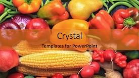  Presentation with fruits - Slide deck consisting of composition of many different fruits background and a gold colored foreground