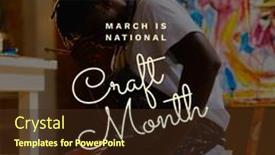  Presentation with american craftsmanship - Slides featuring composition-of-march-is-national background and a tawny brown colored foreground