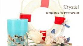  Presentation with marine - Theme having composition-of-marine-decor-isolated background and a cream colored foreground