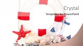  Presentation with marine - Cool new theme with composition of marine decor isolated on white backdrop and a pink colored foreground