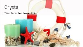  Presentation with marine - Slide set having composition-of-marine-decor-isolated background and a sky blue colored foreground