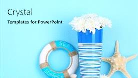  Presentation with marine - Presentation theme featuring composition-of-marine-items background and a cool aqua colored foreground