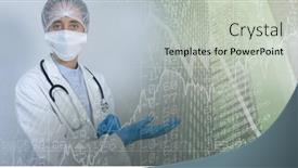  Presentation with data medical - Cool new slide set with composition-of-medical-data-processing backdrop and a soft green colored foreground