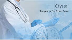  Presentation with data medical - Audience pleasing presentation theme consisting of composition-of-medical-data-processing backdrop and a light blue colored foreground