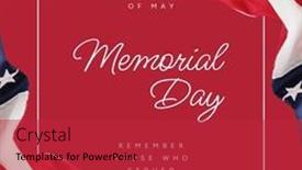  Presentation with remembrance - PPT theme with composition-of-memorial-day-text background and a red colored foreground