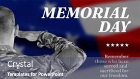  Presentation with remembrance - Presentation theme featuring composition-of-memorial-day-text background and a ocean colored foreground