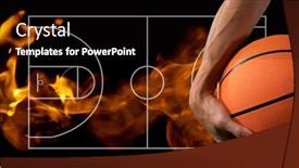  Presentation with basketball court - Slide deck featuring composition-of-midsection-of-basketball background and a  colored foreground