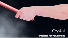  Presentation with baton - Presentation theme having composition-of-midsection-of-caucasian background and a black colored foreground