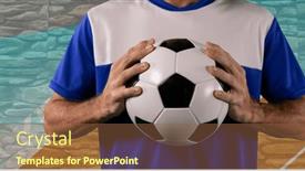  Presentation with football competition - Theme consisting of composition-of-midsection-of-caucasian background and a tawny brown colored foreground