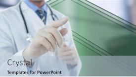  Presentation with surgical gloves - Amazing PPT theme having composition-of-midsection-of-male backdrop and a light blue colored foreground