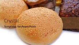  Presentation with macaroni - Cool new theme with composition of mixed breads macaroni and grains on white background backdrop and a yellow colored foreground