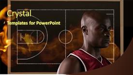  Presentation with basketball court - Slides featuring composition-of-mixed-race-basketball background and a wine colored foreground