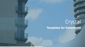  Presentation with interface - PPT theme enhanced with composition-of-modern-buildings-over background and a light blue colored foreground