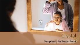  Presentation with motherhood - PPT theme having composition-of-mother-s-day background and a coral colored foreground