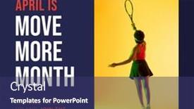  Presentation with active lifestyle - Theme consisting of composition-of-move-more-month background and a ocean colored foreground