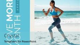  Presentation with active lifestyle - Slide set consisting of composition-of-move-more-month background and a light blue colored foreground