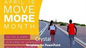  Presentation with active lifestyle - Presentation theme featuring composition-of-move-more-month background and a ocean colored foreground