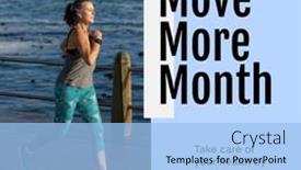  Presentation with active lifestyle - PPT theme having composition-of-move-more-month background and a light blue colored foreground