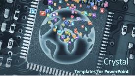  Presentation with processor - Audience pleasing slides consisting of composition-of-multiple-digital-icons backdrop and a ocean colored foreground