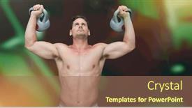  Presentation with active lifestyle - Presentation featuring composition-of-muscular-strong-caucasian background and a  colored foreground