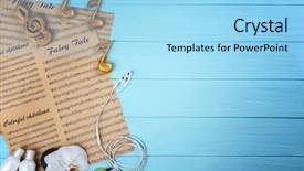  Presentation with music therapy - Theme having composition of music sheets background and a arctic colored foreground