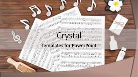 Presentation with music therapy - Audience pleasing slide set consisting of composition of music sheets backdrop and a light gray colored foreground