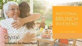  Presentation with weekend - PPT theme enhanced with composition-of-nation-brunch-weekend background and a coral colored foreground