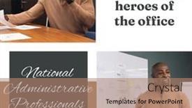  Presentation with professionals - Presentation having composition-of-national-administrative-professionals background and a coral colored foreground