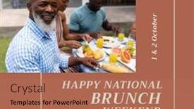  Presentation with weekend - Slide set having composition-of-national-brunch-weekend background and a coral colored foreground