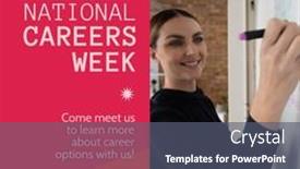 Presentation with happy image - Slide deck featuring composition-of-national-careers-week background and a gray colored foreground