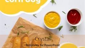  Presentation with dog food - Presentation design consisting of composition-of-national-corn-dog background and a  colored foreground
