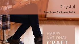  Presentation with craftsmanship - Slide set consisting of composition-of-national-craft-month background and a coral colored foreground