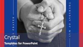  Presentation with praying hands rosary - Presentation having composition-of-national-day background and a  colored foreground