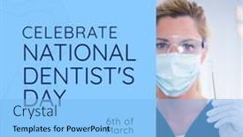  Presentation with face mask - Presentation design consisting of composition-of-national-dentist-s background and a light blue colored foreground