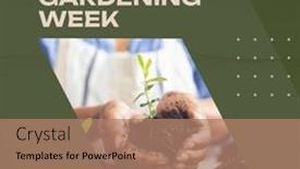  Presentation with gardening - PPT theme with composition-of-national-gardening-week background and a coral colored foreground