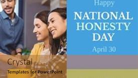  Presentation with honesty - PPT theme enhanced with composition-of-national-honesty-day background and a gold colored foreground