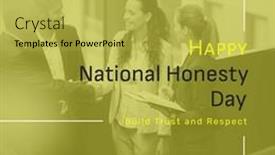  Presentation with honesty - Presentation theme enhanced with composition-of-national-honesty-day background and a yellow colored foreground