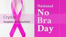  Presentation with pink ribbon - Slide deck enhanced with composition-of-national-no-bra background and a lilac colored foreground