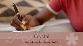  Presentation with poetry - Theme enhanced with composition-of-national-poetry-month background and a coral colored foreground