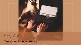  Presentation with poetry - Slide set enhanced with composition-of-national-poetry-month background and a coral colored foreground