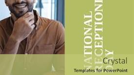  Presentation with receptionist - PPT theme consisting of composition-of-national-receptionist-day background and a yellow colored foreground