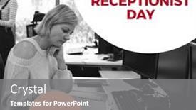  Presentation with receptionist - Presentation theme having composition-of-national-receptionist-day background and a  colored foreground