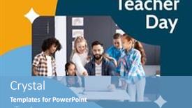  Presentation with children education - PPT layouts featuring composition-of-national-teacher-day background and a light blue colored foreground