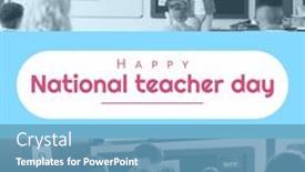  Presentation with children education - Presentation design having composition-of-national-teacher-day background and a teal colored foreground