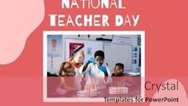  Presentation with children education - Presentation theme enhanced with composition-of-national-teacher-day background and a coral colored foreground