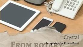  Presentation with telephone - Presentation theme enhanced with composition-of-national-telephone-day background and a mint green colored foreground